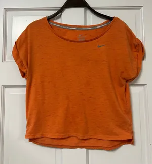 Nike Women's Orange Short Sleeve Dri-FIT Tee thumbnail 1