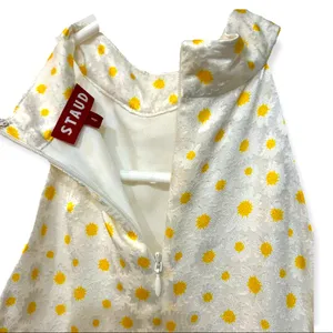 NWOT STAUD Coastal Daisy Ruched Halter Maxi Dress in Yellow thumbnail 12