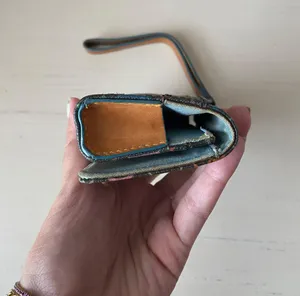 Vintage Y2K Dooney and Bourke black leather rainbow monogrammed wristlet thumbnail 5