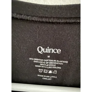 Quince Womens Organic Cotton Stretch Crew Neck Short Sleeve T-Shirt Black Size M thumbnail 4