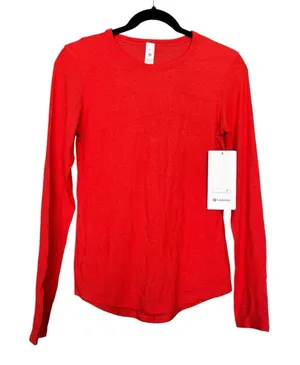 lululemon Women's Hold Tight Long Sleeve Red Shirt size 6 New w/tag thumbnail 1