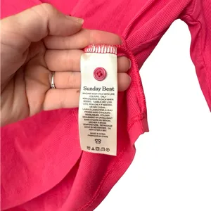 Aritzia Sunday Best Pink Ribbed Cardigan Top Size Large L thumbnail 4