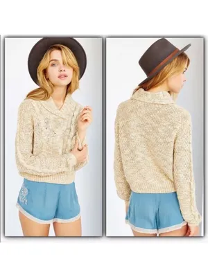 URBAN Outfitters BDG chunky fisherman’s cabled sweater size large thumbnail 2
