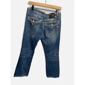 Miss Me Bootcut Jeans Womens 32 Blue Embellished Zipper Pocket Y2K JE5189B4R thumbnail 2