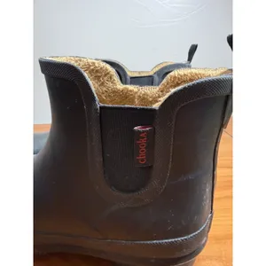 Chooka Rain Boots Delridge Chelsea Black Faux Fur Lined Waterproof Size 9 thumbnail 2