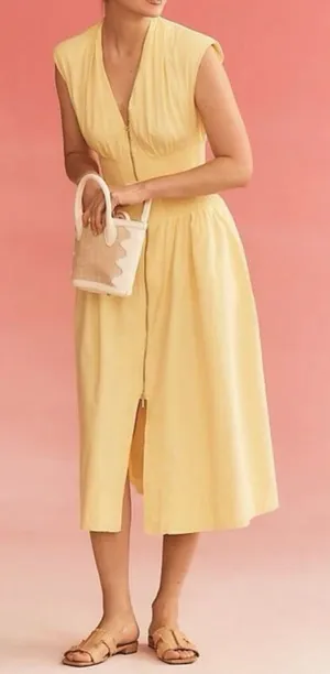 Anthropologie Tommie Zip-Front Midi Dress XS thumbnail 1