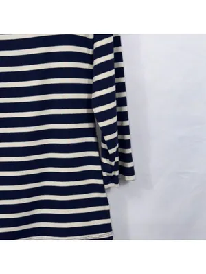 Old Navy Classic Navy & White Striped Boat Neck Top Size Medium thumbnail 5