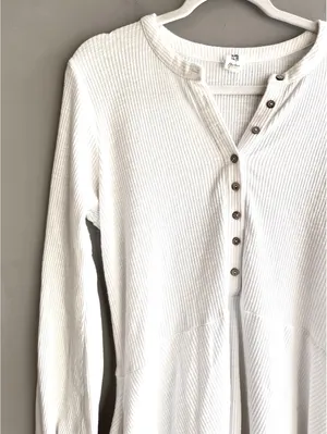 Flawless White Summer Dress Pockets Flowy M thumbnail 3