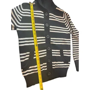 Jones New York Sport Black And White Knit Cardigan Front Pocket Sweater S thumbnail 10