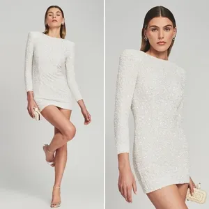 Retrofête Nikki Sequin Dress in White‎ Size XS Bridal Long Sleeve Mini thumbnail 15