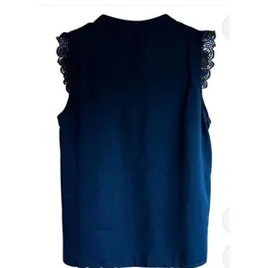 Milumia Black Sleeveless Lace Trim V-Neck Casual Top Size S thumbnail 7