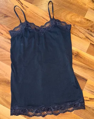Grane Lace Trim Cami Tank Top XL Nylon Spandex V Neck Adjustable‎ Straps Y2K thumbnail 1