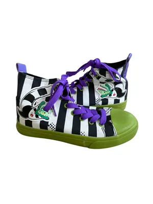 BEETLEJUICE Women’s Sand Monster Striped High Top Sneakers Size 7 thumbnail 8