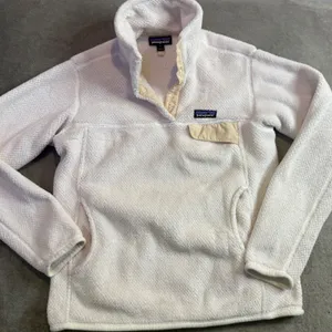 Patagonia Re-Tool Snap-T Pullover Womens Medium Cream White Fleece 25442 thumbnail 1