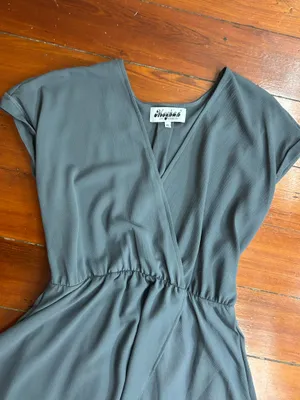 MEGHAN Los Angeles Jasmine Maxi Dress NWT Women’s Sz XL Gray Wrap 👽🧡 thumbnail 7