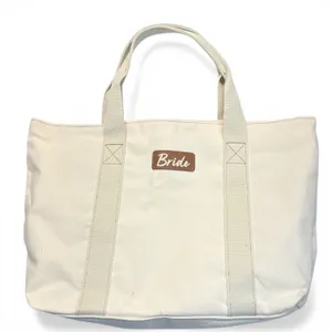 Bride Canvas Tote Bag Wedding Day Essentials Bridal Shower Honeymoon Gift thumbnail 1