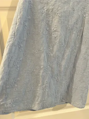 Altar’d State Embroidered Strapless Mini Dress Light Blue Size M thumbnail 7