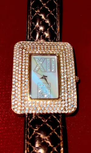 Vintage Adrienne Crystal Mother of Pearl Watch thumbnail 1