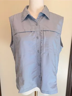 L. L. Bean light blue button down vest thumbnail 1