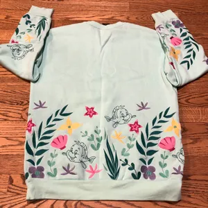 Disney The Little Mermaid Sweatshirt Ariel Flounder Embroidered thumbnail 2