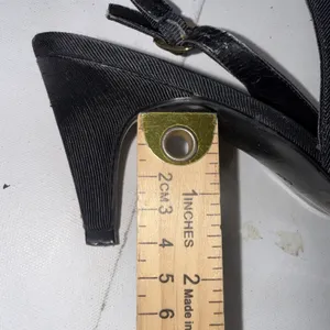 Coach & Four Black Classic Square Slingback Bow Minimalist Career Kitten Heels 9 thumbnail 13