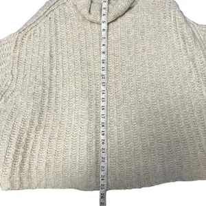 Free People Women's Cream Chunky Knit Cowl Neck Sweater Size Medium thumbnail 7