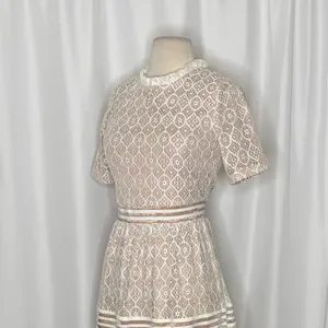 NWT BALTIC BORN Windsor Lace Midi Dress Ivory Nude Feminine Romantic Small thumbnail 6