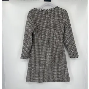 Gabby Skye Tweed Dress Sz 4 Ivy Preppy Academia 60s Mod Style Pearl Fringe Trim thumbnail 7