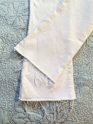 💥L’AGENCE Kendra High Rise Cropped Flare Jeans Blanc White Raw Hem Sz 24💛 thumbnail 8