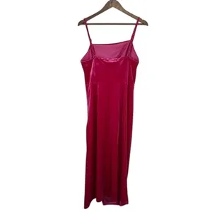 Cider Fuscia Pink Midi Dress Velvet Square Neck Rouched‎ Side Slit Formal NWT thumbnail 6