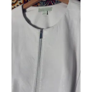 RYEGRASS Genuine Leather Cropped Jacket Puff Shoulder sz M Nimbus Cloud thumbnail 5