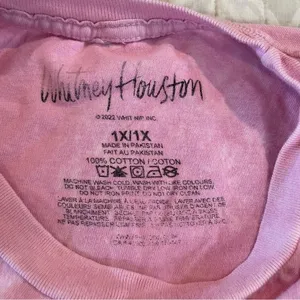 Whitney Houston Pink Short Sleeve Graphic Tee 1X thumbnail 6