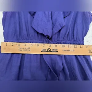 Russ Berens Malibu 100%‎ Linen Dress Ruffle Women’s S Purple Hand Colored thumbnail 4