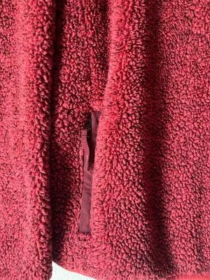 L.L. Bean Red Sherpa Snap-Neck Pullover thumbnail 3