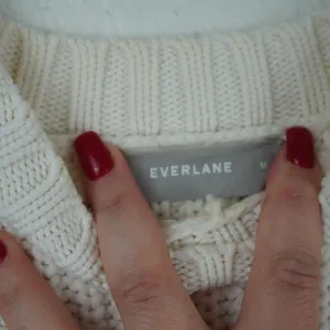 Everlane Womens Chunky Cable Knit‎ Sweater Ivory Pullover M thumbnail 8