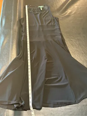 Lauren Ralph Lauren Classic Black Sleeveless Beaded Neck pleated Dress size 6 thumbnail 12