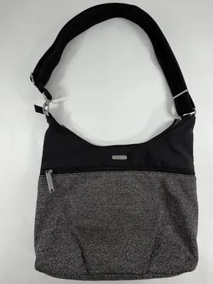 Baggallini Convertible Hobo Crossbody Bag Black Gray Travel RFID Wristlet‎ Purse thumbnail 10
