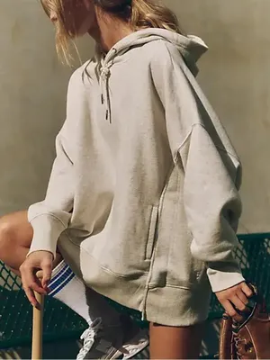 Free People FP Movement Sprint To The Finish Hoodie Sweatshirt - Gray - NWOT thumbnail 2