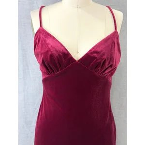 THEIA Burgundy Velvet Spaghetti Strap Mermaid Trumpet Gown‎ NWT Size 8 $495 thumbnail 2