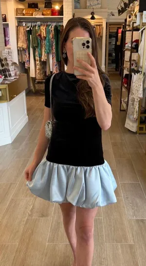 Revolve Juliet Dress Black & Blue thumbnail 1