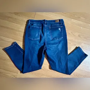 NWOT plus ladies Judy Blue distressed dark wash denim skinny boyfriend fit 15/32 thumbnail 8