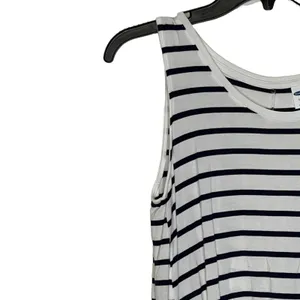 Old‎ Navy Luxe Tank Top Size Small White With Navy Stripes Stretch Womens thumbnail 3