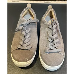 Skechers Womens‎ 8 Street Sneakers Taupe Suede Rhinestone Low Top Preppy Casual thumbnail 6