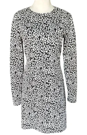 Reformation Kenmare Dress in Le Chat Size L Black White Animal Print‎ thumbnail 1