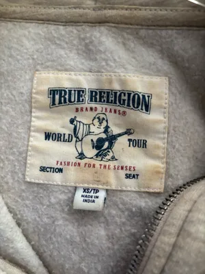 True Religion Half Zip Creme Hoodie thumbnail 5