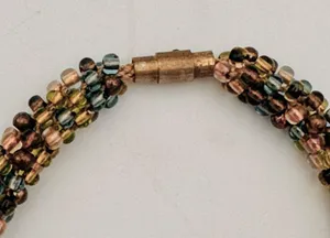 Artisan Beaded Necklace with Green and Brown Accents thumbnail 7