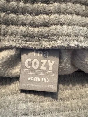 TNA Cozy Fleece Boyfriend 2XS Light Gray Sweatpants Lounge Pants XXS thumbnail 3