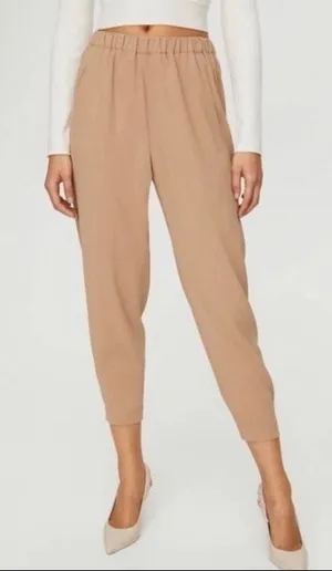 Aritzia Babaton Dexter Pull On Ankle Length Tuxedo Pant Size Medium In Camel thumbnail 1