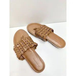 ALI MACGRAW Sandals Womens Size 8 Leather Wren Woven Slip On Shoes‎ thumbnail 7