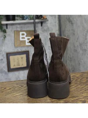 Wild Fable Womens Honor Boots Combat Platform Faux Suede 94568509 Dark Brown 9M thumbnail 4